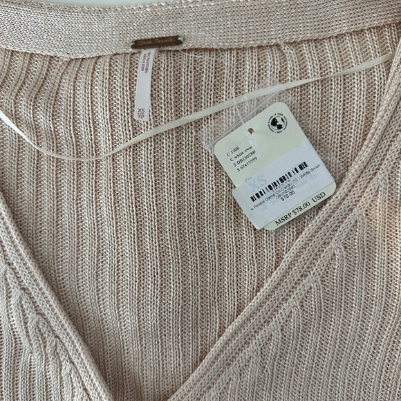 NWT Free People Game On Button Front Cardigan in White Swan Size XS MSRP $78 - Picture 11 of 16